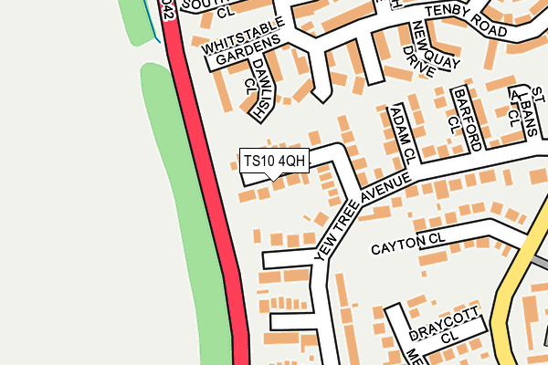 TS10 4QH map - OS OpenMap – Local (Ordnance Survey)