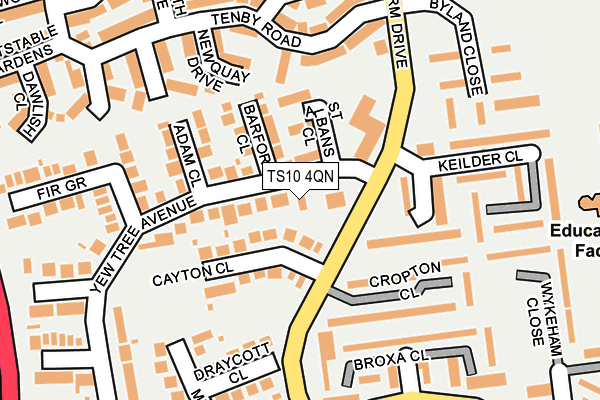 TS10 4QN map - OS OpenMap – Local (Ordnance Survey)