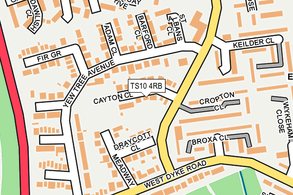 TS10 4RB map - OS OpenMap – Local (Ordnance Survey)