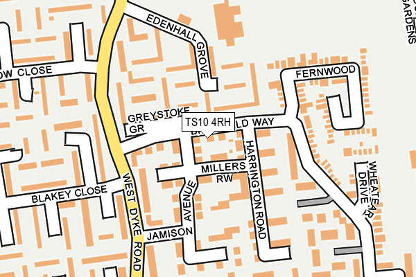 TS10 4RH map - OS OpenMap – Local (Ordnance Survey)