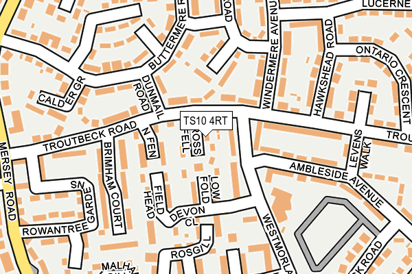 TS10 4RT map - OS OpenMap – Local (Ordnance Survey)