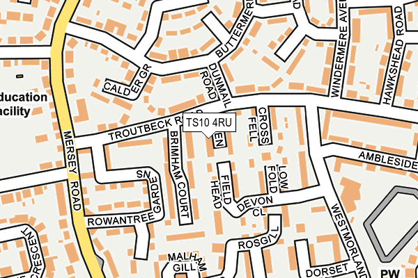 TS10 4RU map - OS OpenMap – Local (Ordnance Survey)