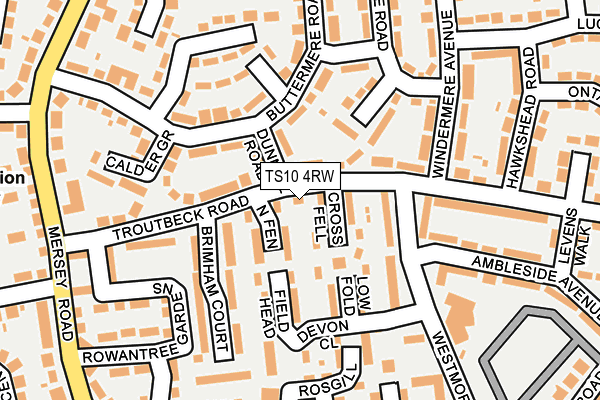 TS10 4RW map - OS OpenMap – Local (Ordnance Survey)