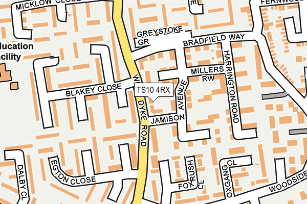 TS10 4RX map - OS OpenMap – Local (Ordnance Survey)