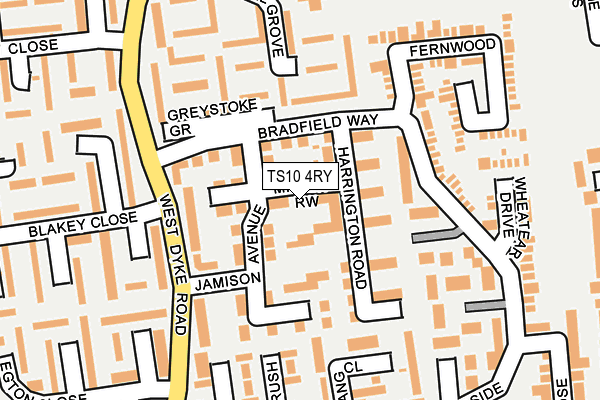TS10 4RY map - OS OpenMap – Local (Ordnance Survey)