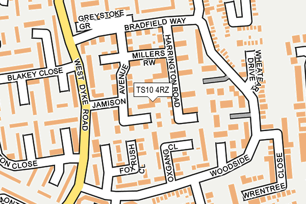 TS10 4RZ map - OS OpenMap – Local (Ordnance Survey)