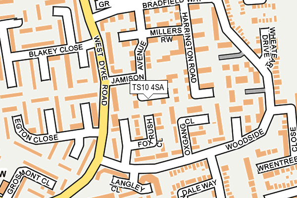 TS10 4SA map - OS OpenMap – Local (Ordnance Survey)