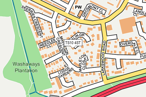 TS10 4ST map - OS OpenMap – Local (Ordnance Survey)