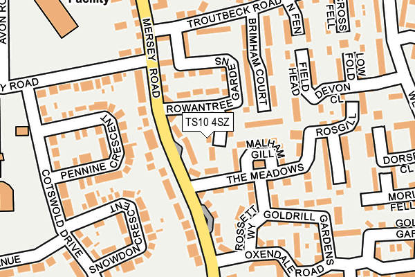 TS10 4SZ map - OS OpenMap – Local (Ordnance Survey)