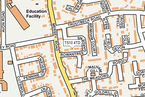 TS10 4TD map - OS OpenMap – Local (Ordnance Survey)