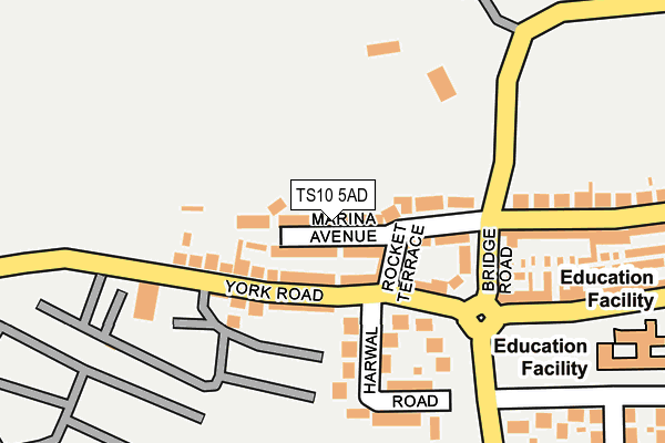 TS10 5AD map - OS OpenMap – Local (Ordnance Survey)