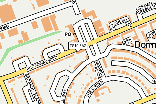 TS10 5AZ map - OS OpenMap – Local (Ordnance Survey)