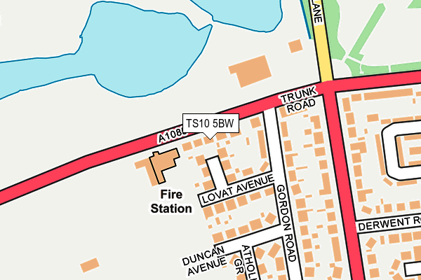 TS10 5BW map - OS OpenMap – Local (Ordnance Survey)