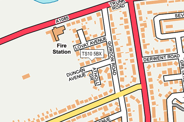 TS10 5BX map - OS OpenMap – Local (Ordnance Survey)