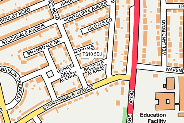 TS10 5DJ map - OS OpenMap – Local (Ordnance Survey)