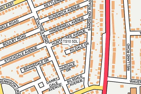 TS10 5DL map - OS OpenMap – Local (Ordnance Survey)