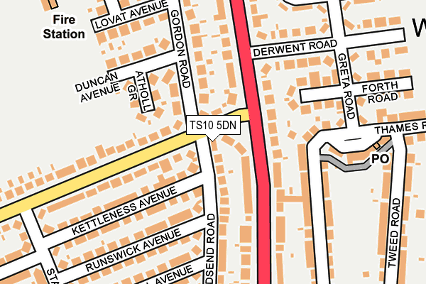 TS10 5DN map - OS OpenMap – Local (Ordnance Survey)