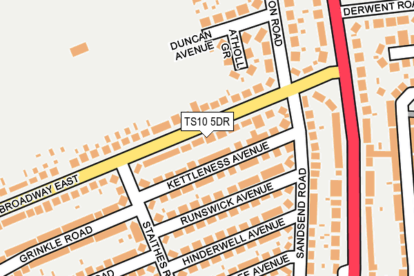 TS10 5DR map - OS OpenMap – Local (Ordnance Survey)