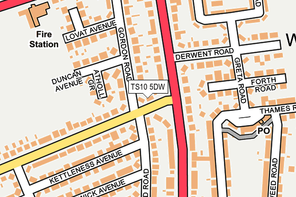 TS10 5DW map - OS OpenMap – Local (Ordnance Survey)