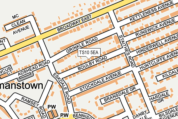 TS10 5EA map - OS OpenMap – Local (Ordnance Survey)