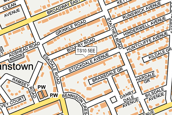 TS10 5EE map - OS OpenMap – Local (Ordnance Survey)