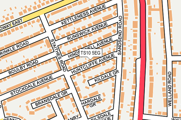 TS10 5EG map - OS OpenMap – Local (Ordnance Survey)