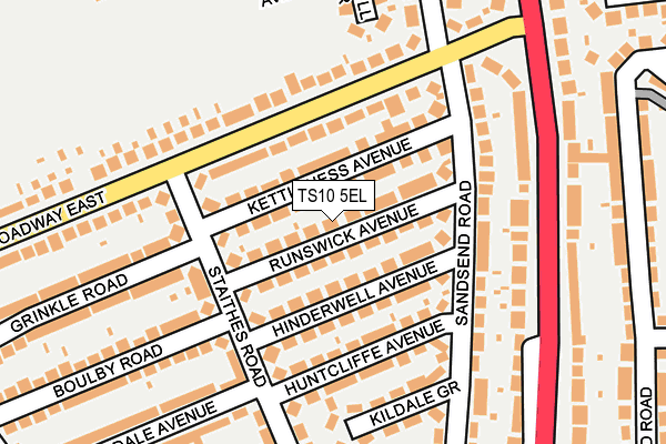 TS10 5EL map - OS OpenMap – Local (Ordnance Survey)