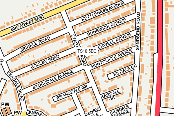 TS10 5EQ map - OS OpenMap – Local (Ordnance Survey)