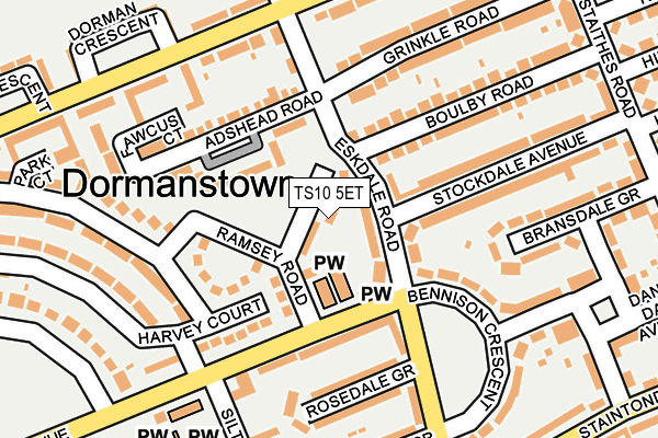 TS10 5ET map - OS OpenMap – Local (Ordnance Survey)