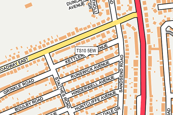 TS10 5EW map - OS OpenMap – Local (Ordnance Survey)