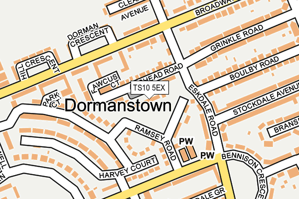 TS10 5EX map - OS OpenMap – Local (Ordnance Survey)