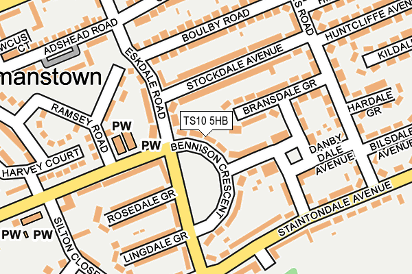 TS10 5HB map - OS OpenMap – Local (Ordnance Survey)