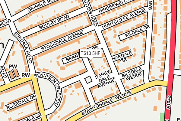 TS10 5HF map - OS OpenMap – Local (Ordnance Survey)