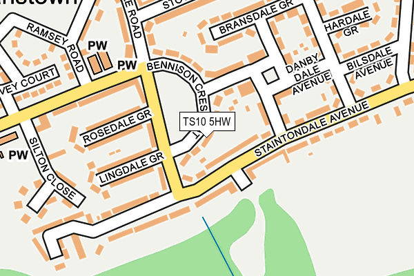 TS10 5HW map - OS OpenMap – Local (Ordnance Survey)