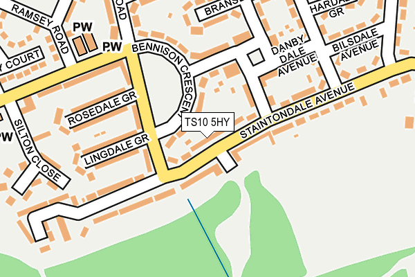 TS10 5HY map - OS OpenMap – Local (Ordnance Survey)