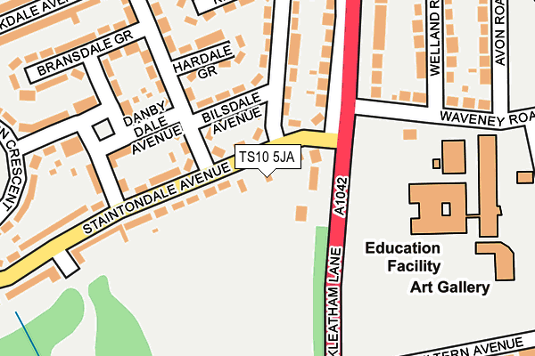 TS10 5JA map - OS OpenMap – Local (Ordnance Survey)