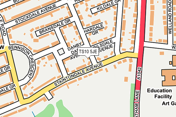 TS10 5JE map - OS OpenMap – Local (Ordnance Survey)