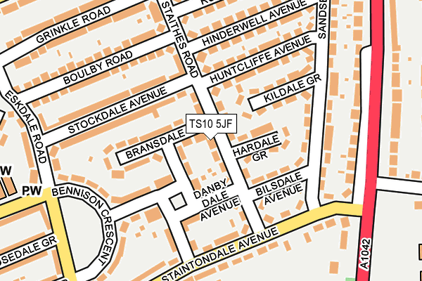 TS10 5JF map - OS OpenMap – Local (Ordnance Survey)