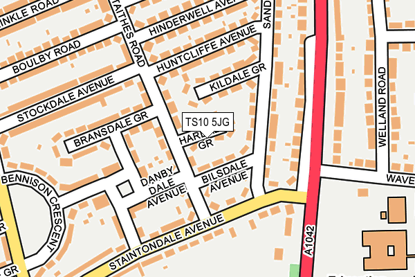 TS10 5JG map - OS OpenMap – Local (Ordnance Survey)