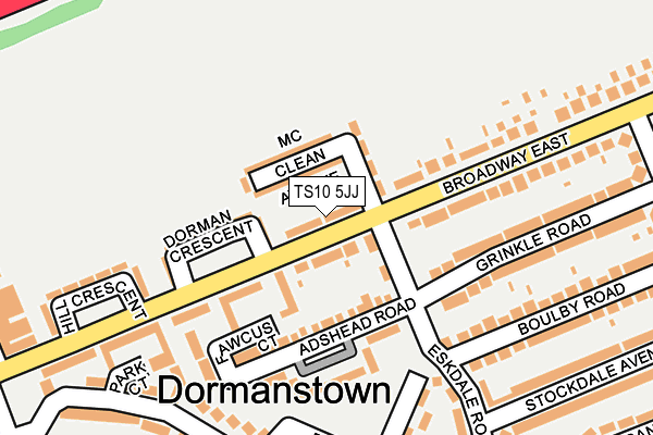 TS10 5JJ map - OS OpenMap – Local (Ordnance Survey)