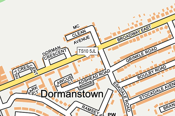 TS10 5JL map - OS OpenMap – Local (Ordnance Survey)