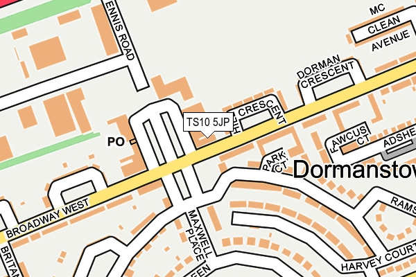 TS10 5JP map - OS OpenMap – Local (Ordnance Survey)