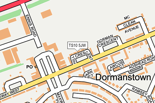 TS10 5JW map - OS OpenMap – Local (Ordnance Survey)