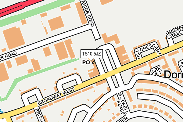 TS10 5JZ map - OS OpenMap – Local (Ordnance Survey)