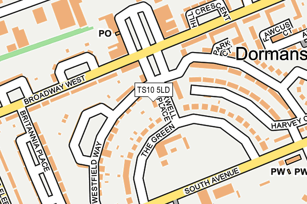 TS10 5LD map - OS OpenMap – Local (Ordnance Survey)