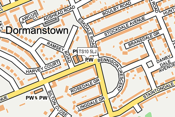 TS10 5LJ map - OS OpenMap – Local (Ordnance Survey)