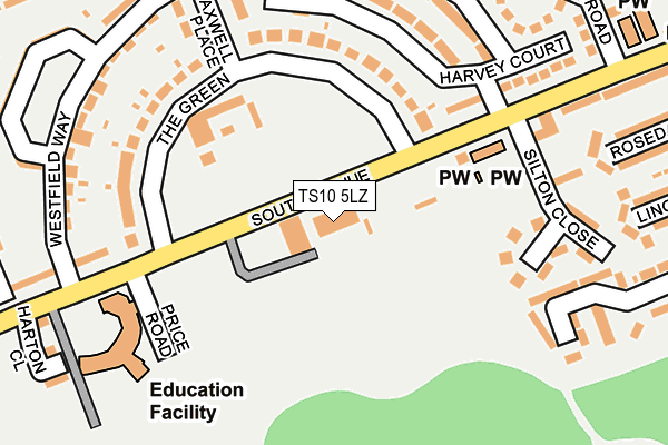 TS10 5LZ map - OS OpenMap – Local (Ordnance Survey)