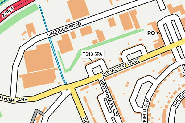 TS10 5PA map - OS OpenMap – Local (Ordnance Survey)