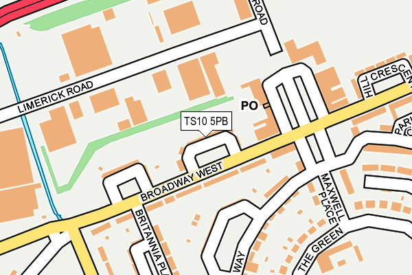 TS10 5PB map - OS OpenMap – Local (Ordnance Survey)