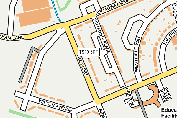 TS10 5PF map - OS OpenMap – Local (Ordnance Survey)